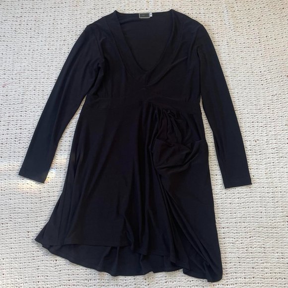 Sympli Women's Black Soft Pocket Tunic 3/4 Sleeve - Size 10 - Picture 5 of 5